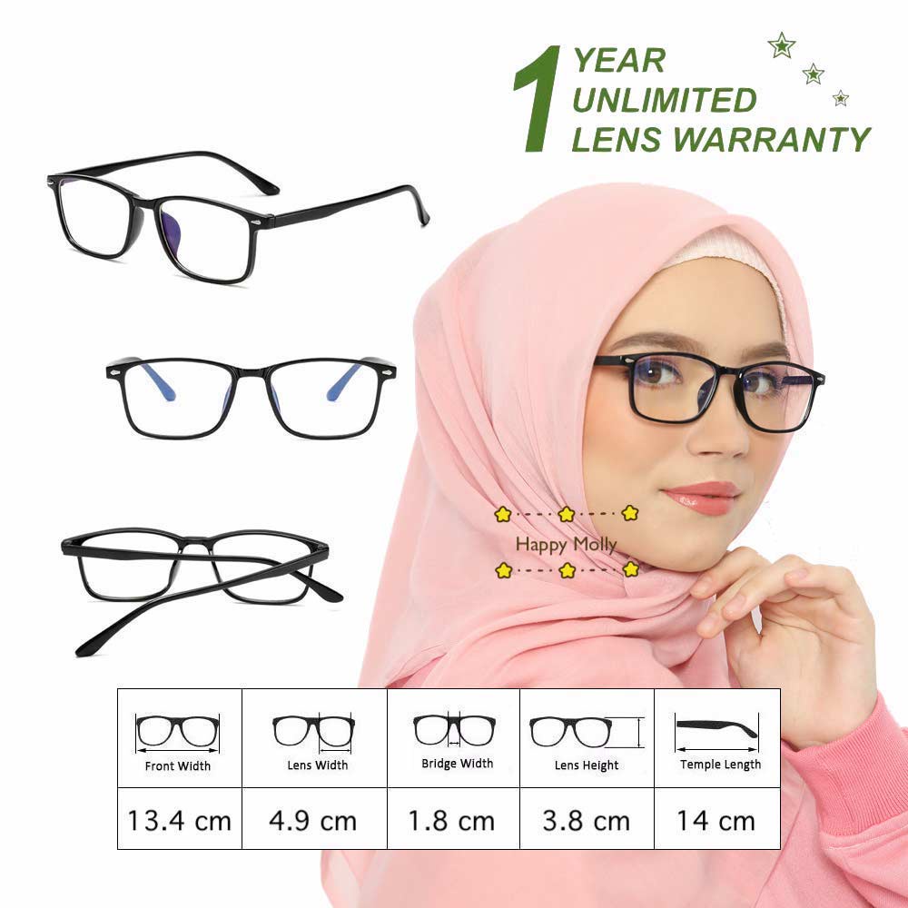 Kacamata Anti Radiasi Blue Ray Lens (Design Korea) Unisex - HM8038 ( Group ) FREE Sarung