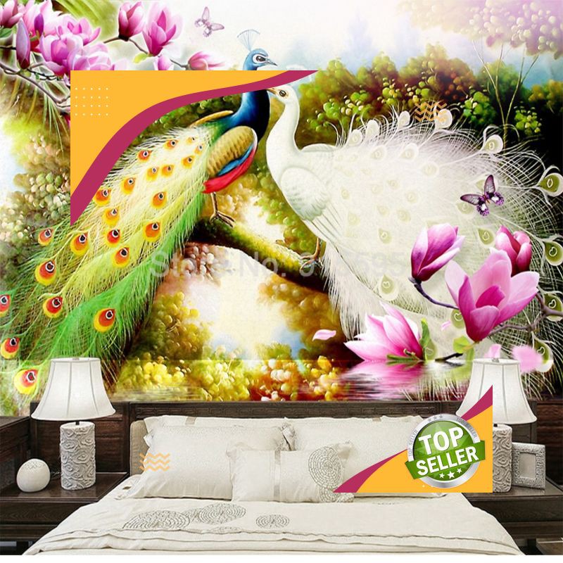 Terbaru Kustom 3d Dinding Mural Wallpaper Tangan Lukis Bunga Bunga