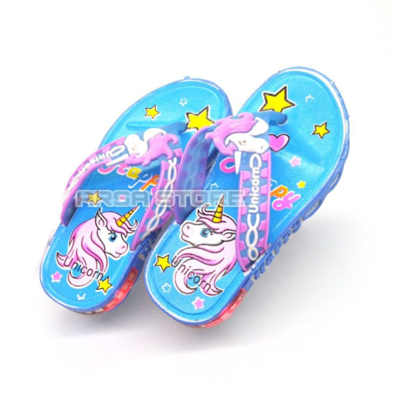 Sandal LED Anak Perempuan, Sandal Lampu Anak Cewek, Sendal Nyala Unicorn Terbaru Murah Usia 2-7 thn