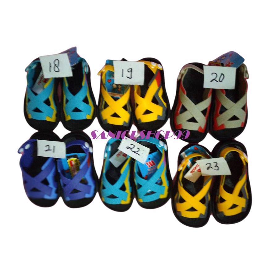 Sandal  selop anak Laki Yumeida Motif silang