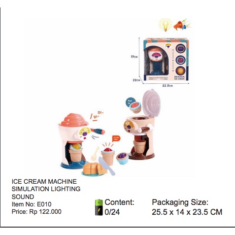 YOFI ICE CREAM MACHINE E010 HG-9003 Mainan Anak