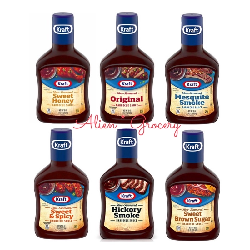 PROMO!! KRAFT BBQ Barbeque Sauce Hickory Mesquite Smoke Spicy Honey Original Sweet Brown Sugar 510gr