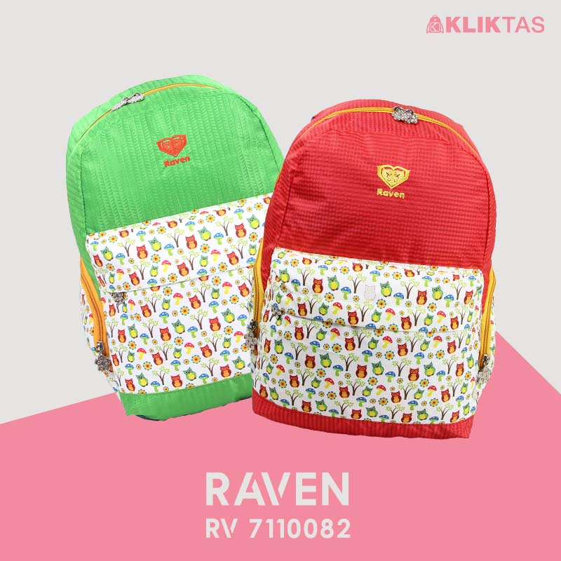 [KLIKTAS] Tas Ransel Sekolah Perempuan Printing Raven 710082 Backpack Pelajar Kuliah