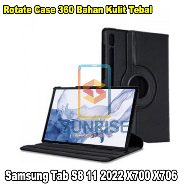 Rotate Rotary Flip Leather Case Casing Cover Samsung Tab S8 11 2022 X700 X706 NEW PROMO