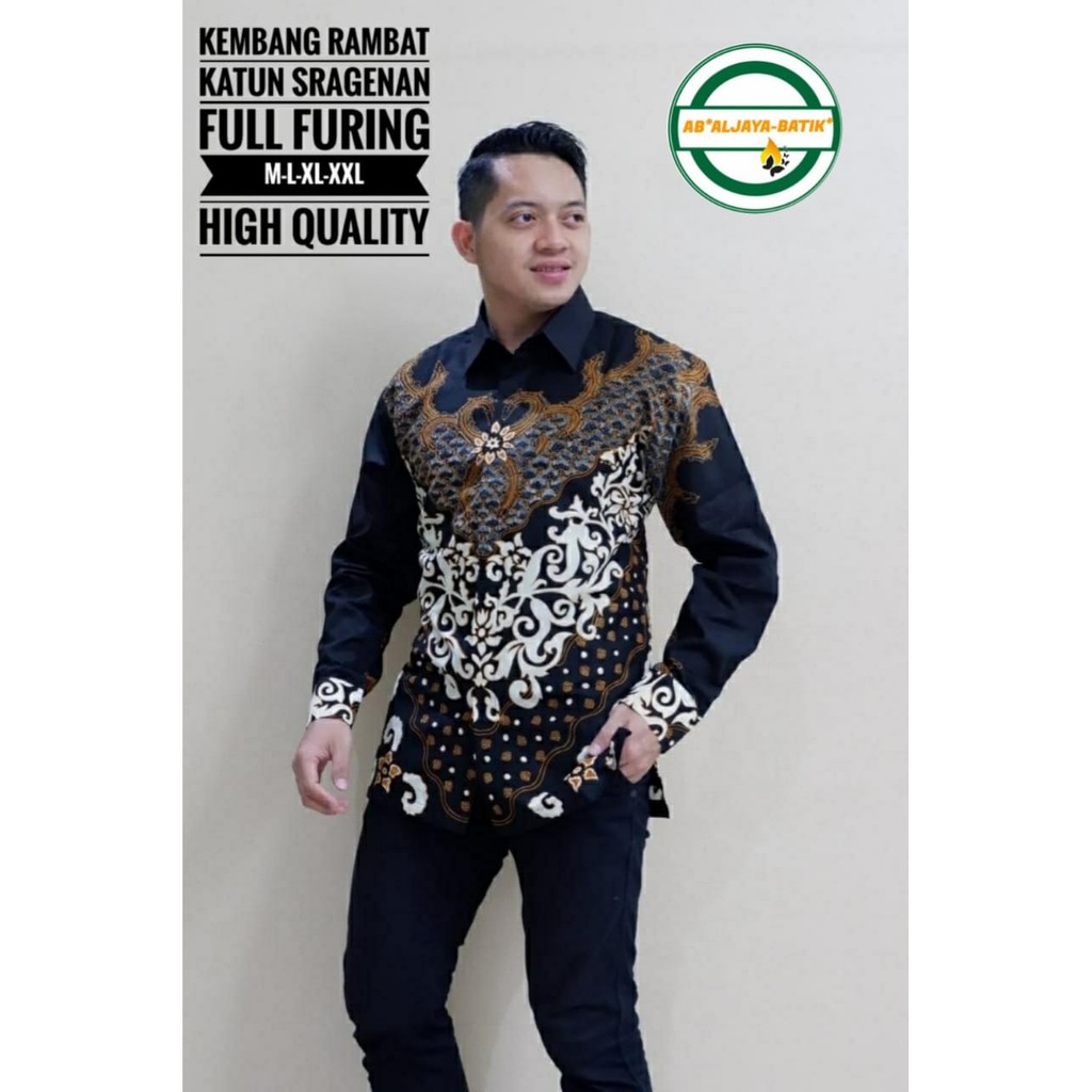 KEMBANG RAMBAT  ALJAYA KEMEJA BATIK SOLO PRIA LENGAN PANJANG PENDEK LAPIS FURING ATASAN PREMIUM MODERN KATUN HALUS MAHKOTA KOPI WULU JANOKO CUWIRI KASATRIAN ANGSA KEMBAR PINAYUNG BIRU ROMO PEKSI MAWAR ARUM AJI KUNING SUNDOKORO TRUNTUM SOGAN SUNGUT GADING