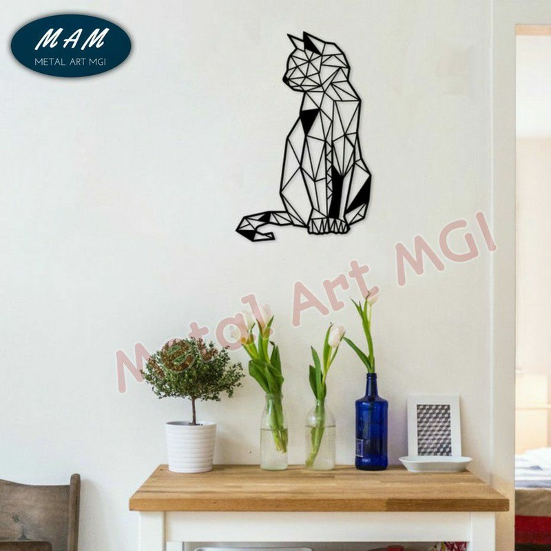 Hiasan Dinding Besi Geometric kucing METAL WALL DECOR dekorasi dinding WALL DECOR
