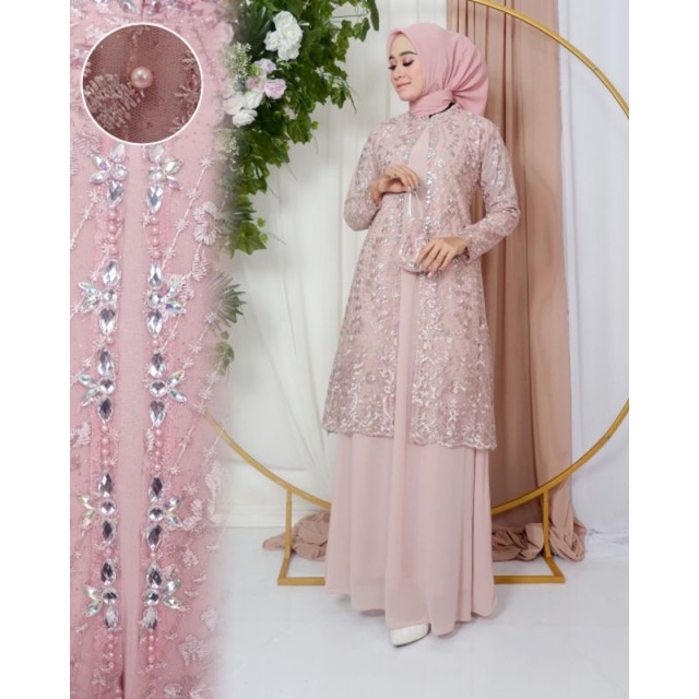 GAMIS SHABIRA // BAHAN TILLE BORDIR MUTIARA // By Ratu Kebaya