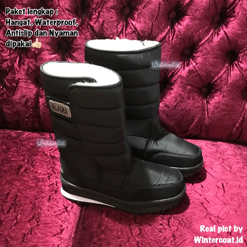 Snow Boots Winter Alaska waterproof for Men Boots salju anti air sepatu pria cowok hangat import