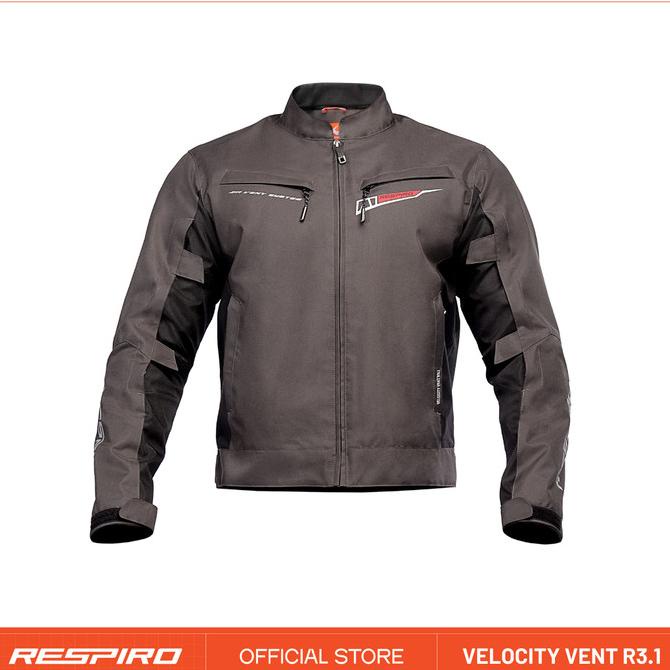 [BISA COD] Respiro Velocity R3 Charcoal Black | Jaket Motor Touring Pria Moge