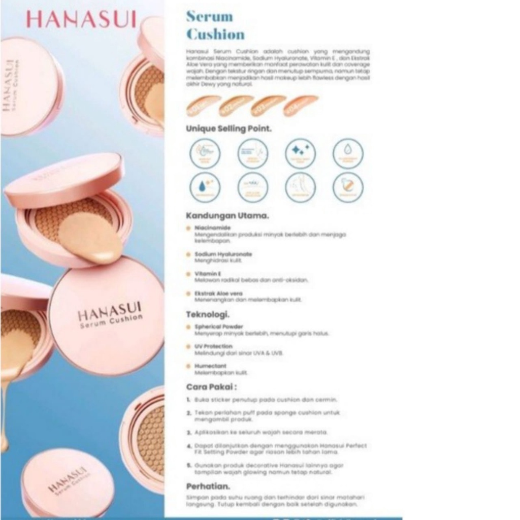 HANASUI Serum Cushion 15g ORIGINAL BPOM