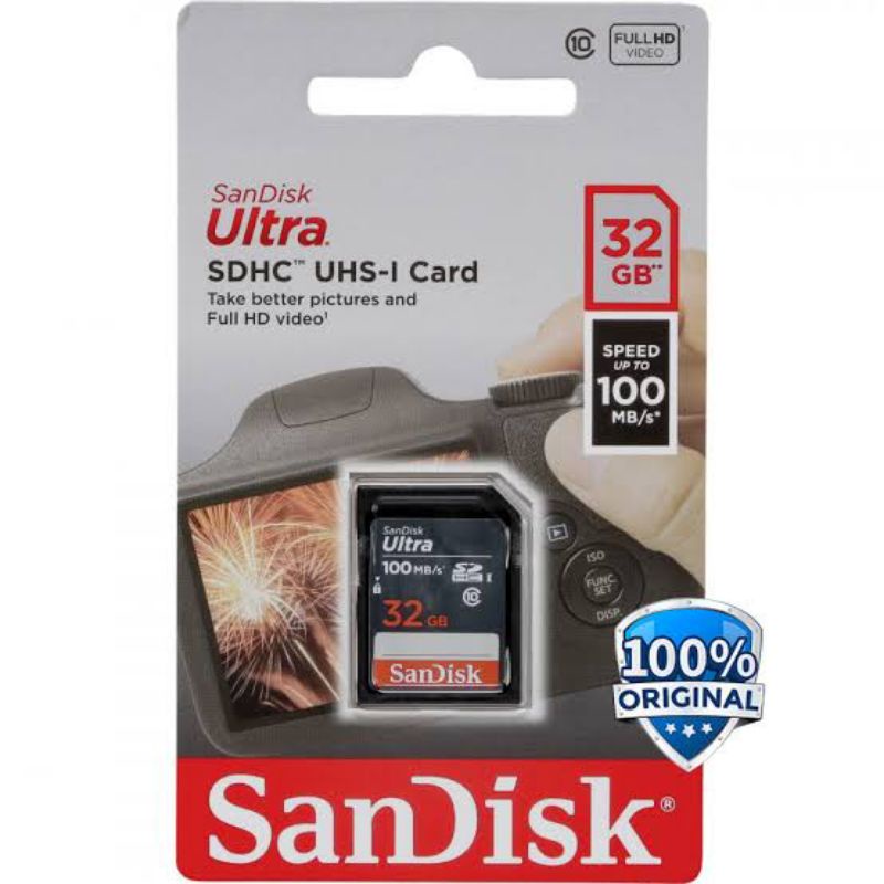 SD Card SDCard Sandisk Ultra 32GB 100MB/s UHS-1 ORIGINAL GARANSI RESMI