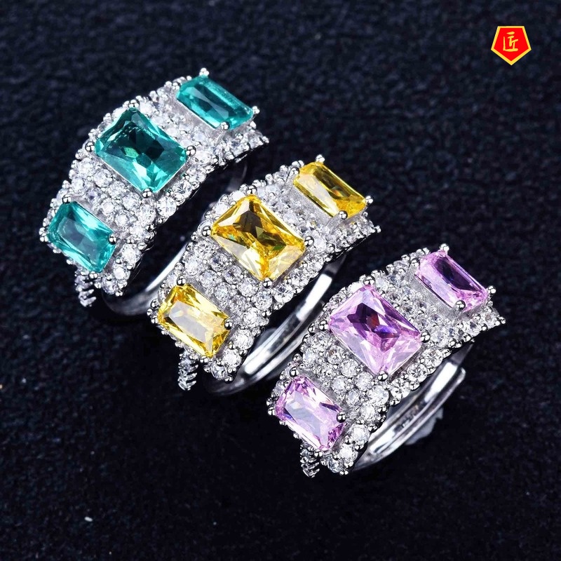 Cincin Full Berlian Imitasi Warna Pink Untuk Wanita