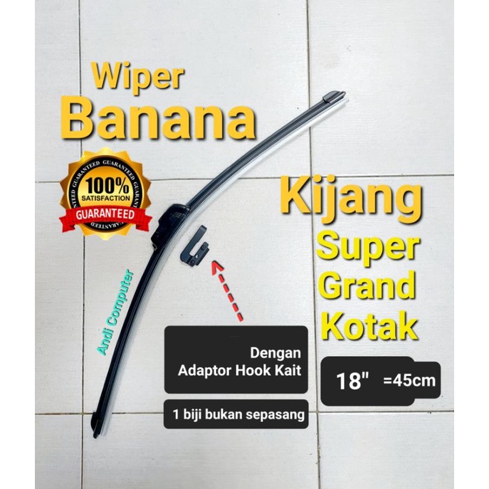 Jual Wiper Wifer Fremles Frameles Banana Pisang Kipas Kaca Kijang Lama