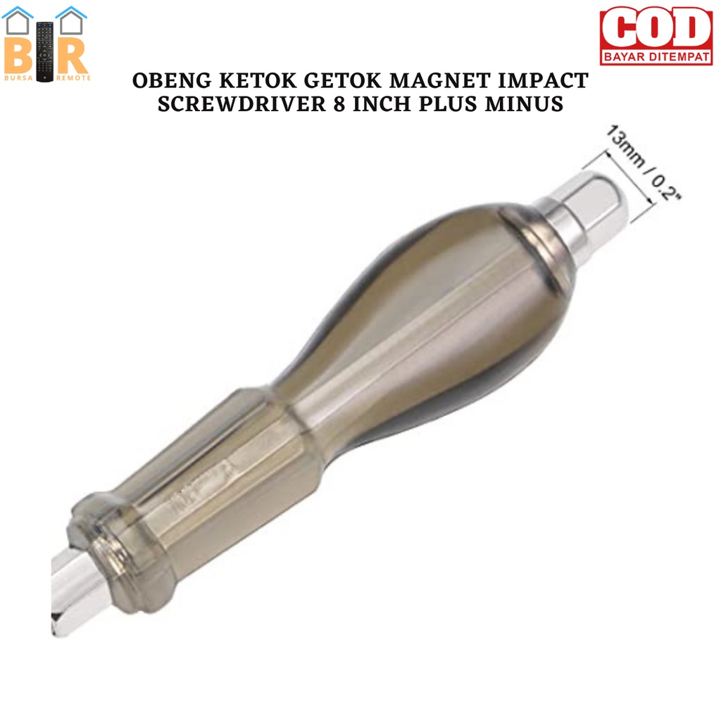 Obeng Ketok Getok Impact Magnet Screwdriver Ukuran 8 INCH Plus Minus