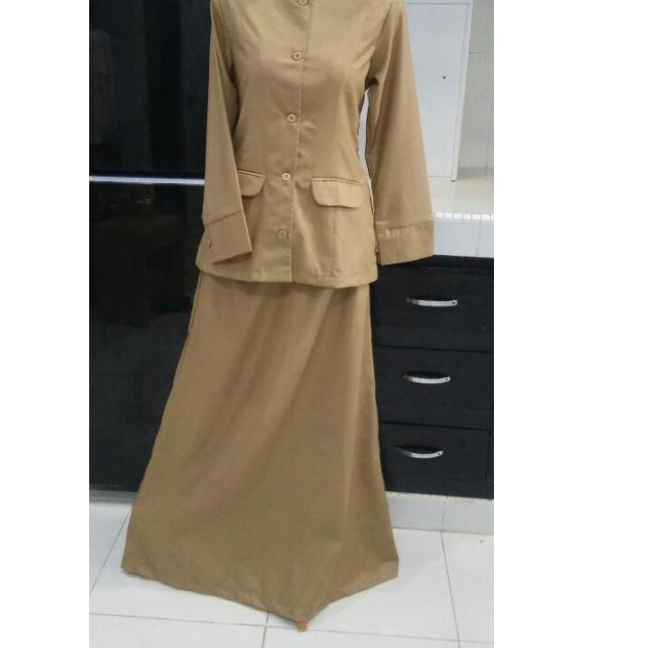 ➯Dijual Murah➯ Seragam Pemda PNS Toyobo PDH Khaki/keki Guru Setelan Rok dan Gamis S-Jumbo 50 ➯