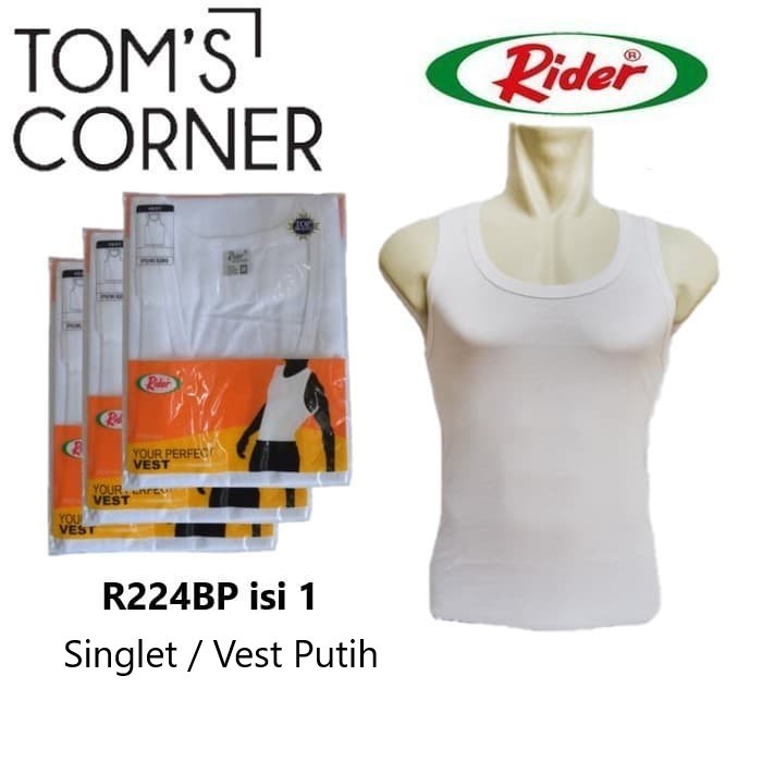 Singlet Rider pria 224 | Vest Pria | Kaos dalam pria | Putih & Hitam