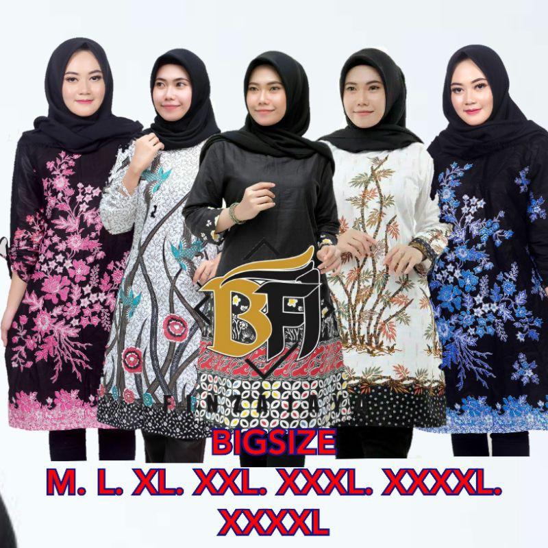 Baju Atasan fit m.L.xL.XXL .xxxL.xxxxL.xxxxxLDress Tunic SOGAN Batik Printing