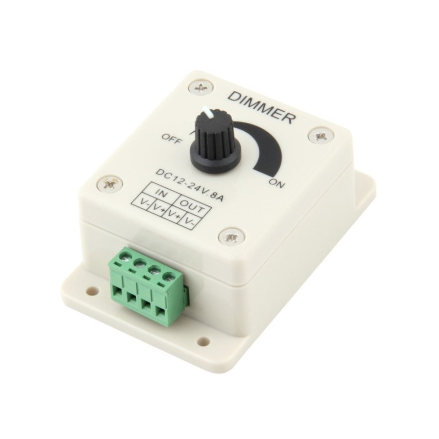 Dimmer Casing PUTIH DC 12-24v 8A Kecepatan speed controller kontroler