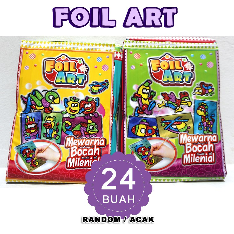 

Mainan grosir Kertas stensil FOIL ART Gosok 24pcs - FOIL ART 24 buah