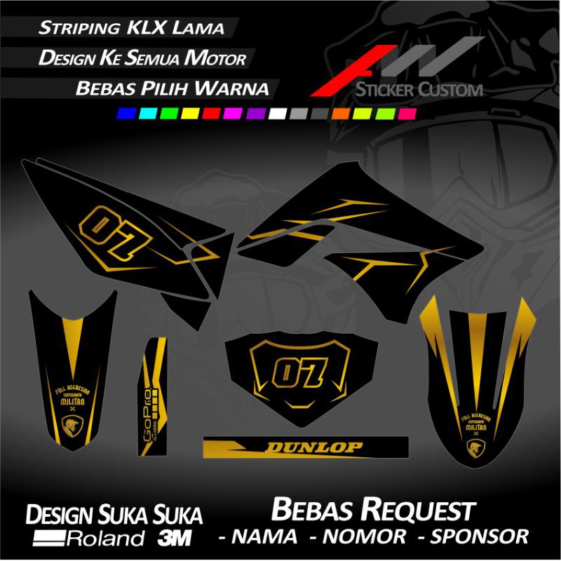 STRIPING STIKER MOTOR KLX LAMA DESAIN CUSTOM