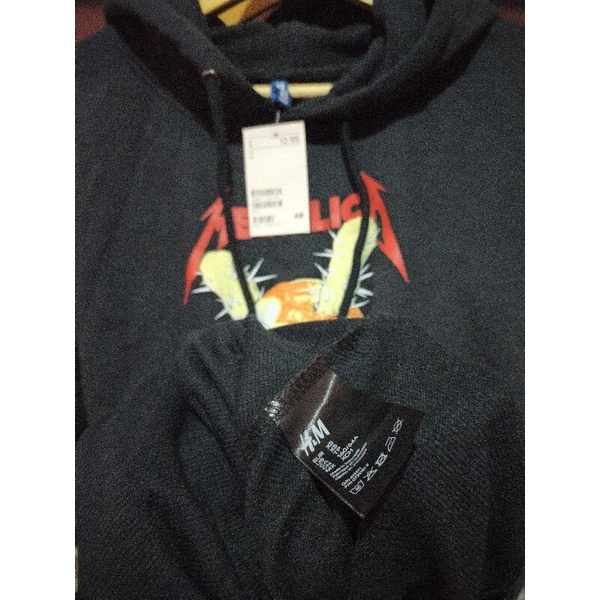 Hoodie H&amp;M Metallica Damage Inc Black Hnm Hitam Pria Wanita Free Paper Bag