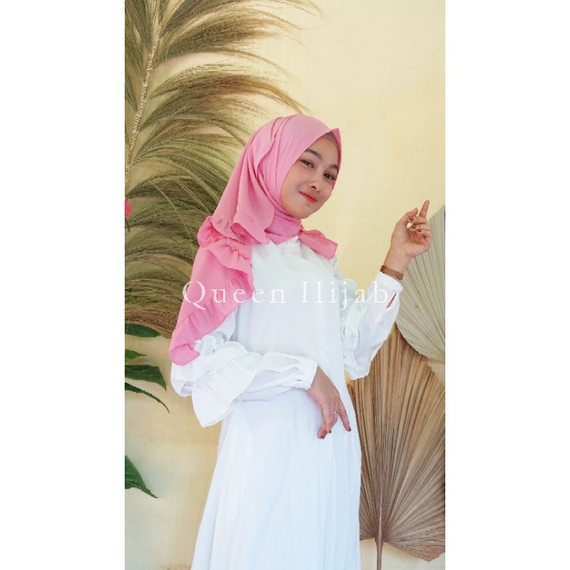 Jilbab Khimar Pinguin Jersey - Bergo Instan Simpel - Kerudung Hijab Pet Antem berlebel by dinar galery