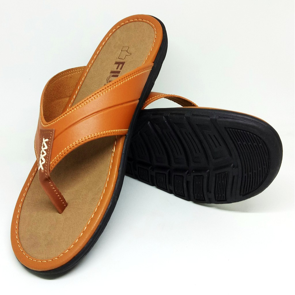 FIURI - Sandal Pria Dewasa Japit Coklat - Sendal Jepit Casual Kulit Selop Cowok Laki-Laki