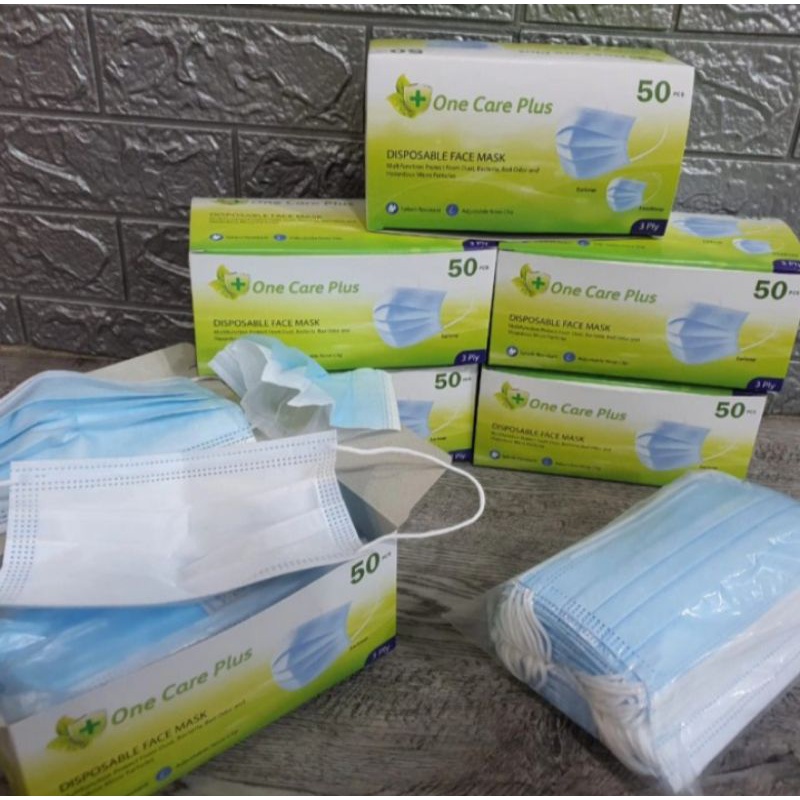 Masker earloop 3 ply 50 pcs one care