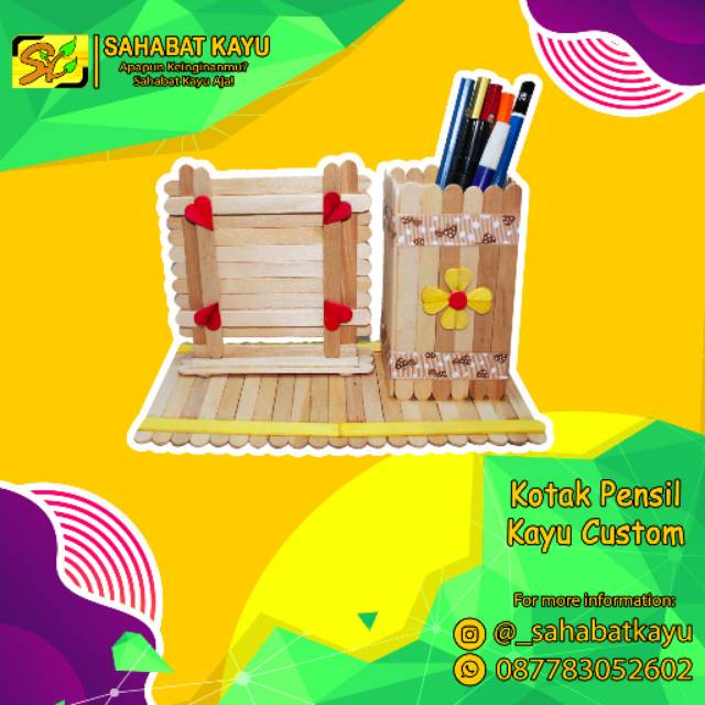 

Kotak Pensil Kayu Custom
