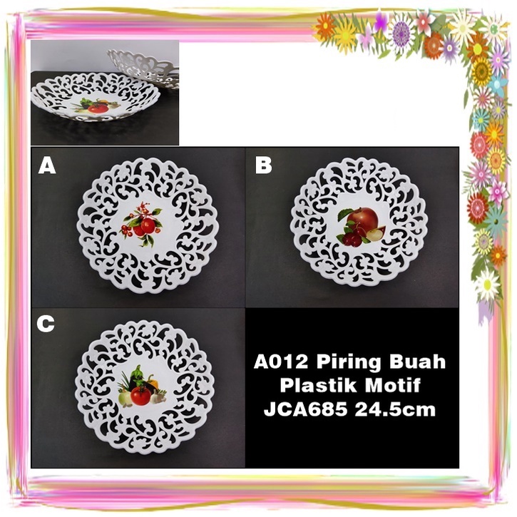 A012 Piring Buah Plastik Motif JCA685 24.5cm