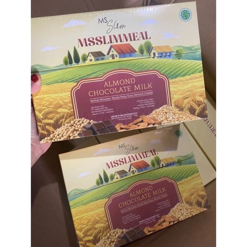 Ms Slim meal minuman diet rasa coklat minuman sereal chocolate almond milk msslimmeal ms glow