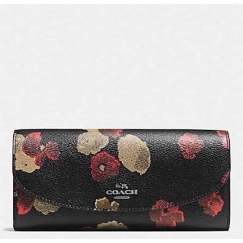 COACH SLIM ENVELOPE WALLET IN HALFTONE FLORAL PRINT COAFTED (F55675)