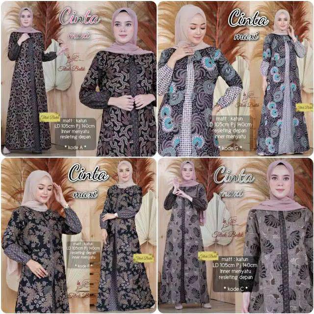 Dress Wanita Batik Katun Halus Adem Cinta Maxy By Titiek Ori Solo