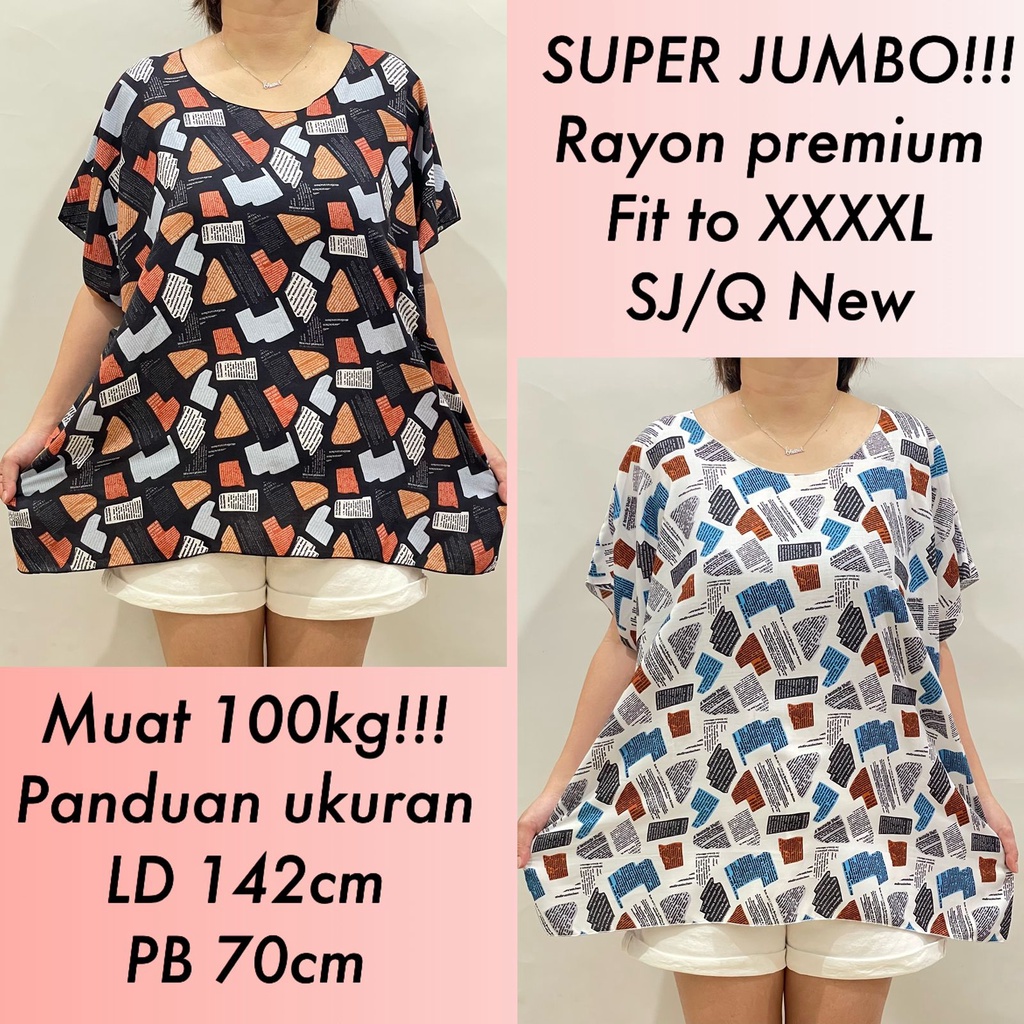 BAJU BLUS BALI SUPER JUMBO RAYON PREMIUM FIT TO 4XL SJ/Q KORAN REAL PICT!!!