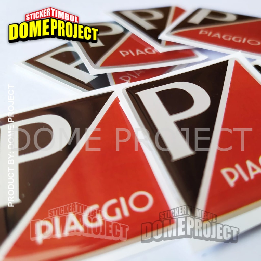 EMBLEM DASI VESPA PIAGGIO MERAH HITAM STIKER RESIN LENTUR STIKER AKSESORIS SEPEDA MOTOR