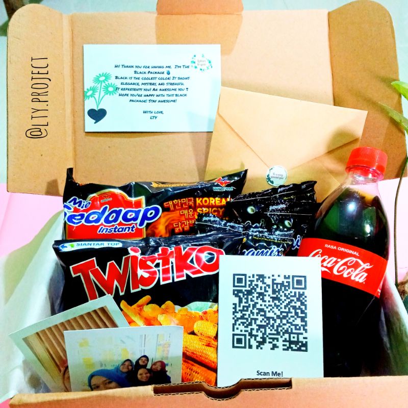 Snack box hitam / Kado unik / Gift box / LTY / Hampers gift