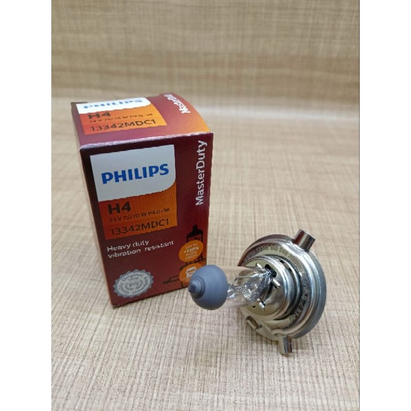 Lampu bohlam dop Phillips H4 24v 75/70w dan 24v 100/90w Asli Standart Mobil