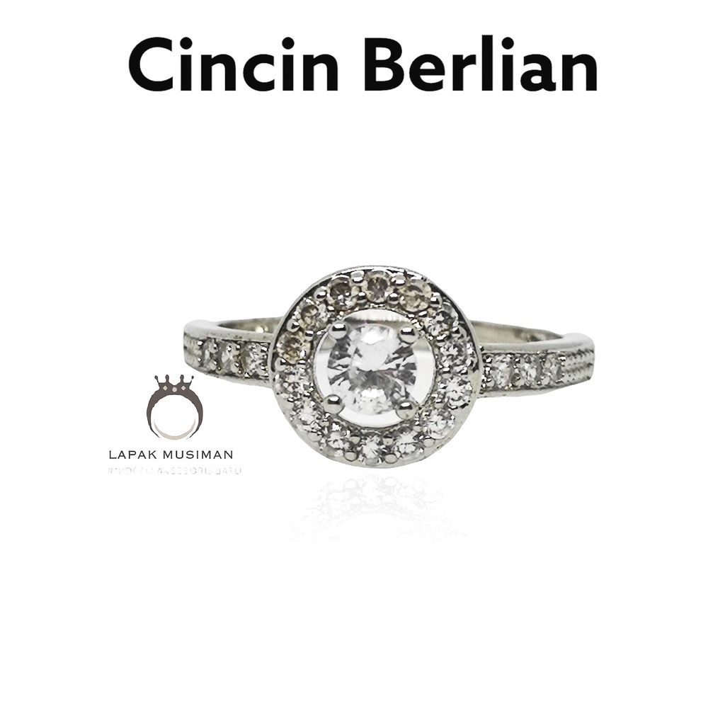 [Bayar di Tempat] Cincin Wanita Cewek Batu American Diamond Berlian Gold Emas Mewah