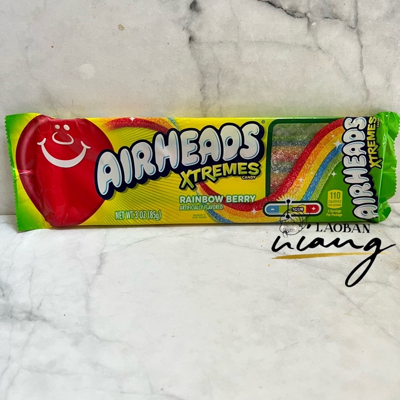 

airheads xtremes sour candy 85g permen asam USA belt candies air heads extreme xtreme rainbow berry