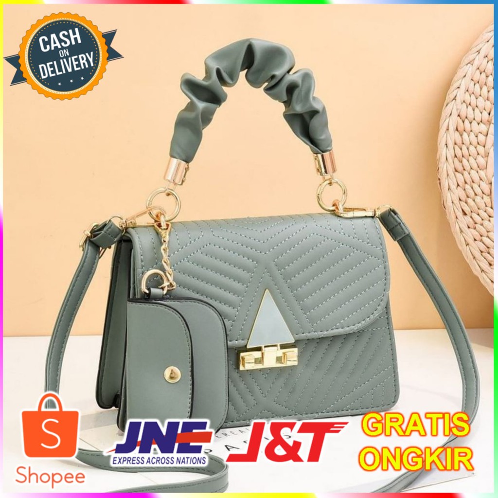 TAS SELEMPANG WANITA 2 IN 1 COLOUS/TAS WANITA IMPORT/TAS SELEMPANG IMPORT/TAS IMPORT#T8398