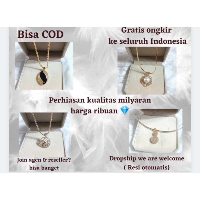 KALUNG C LAPIS EMAS PREMIUM MEWAH MURAH SIDOARJO SURABAYA PERHIASAN ELEGAN AKSESORIS WANITA CEWEK KE