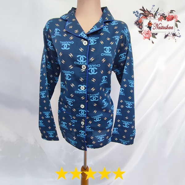 Stelan Baju Tidur Dewasa / Piyama / Pajamas / NIGHT GOWN / Babydoll / Piyama Set Motif Branded Bahan Katun Jepang Lengan Panjang Busui Friendly All Size