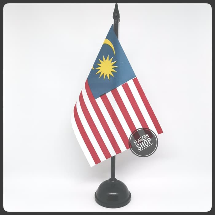 Bendera Meja Malaysia  Tiang Kayu  Shopee Indonesia