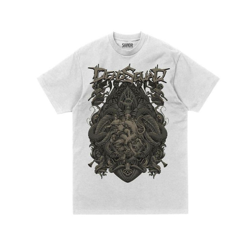 Tshirt DEADSQUAD "Menyangkal Sangkakala White"