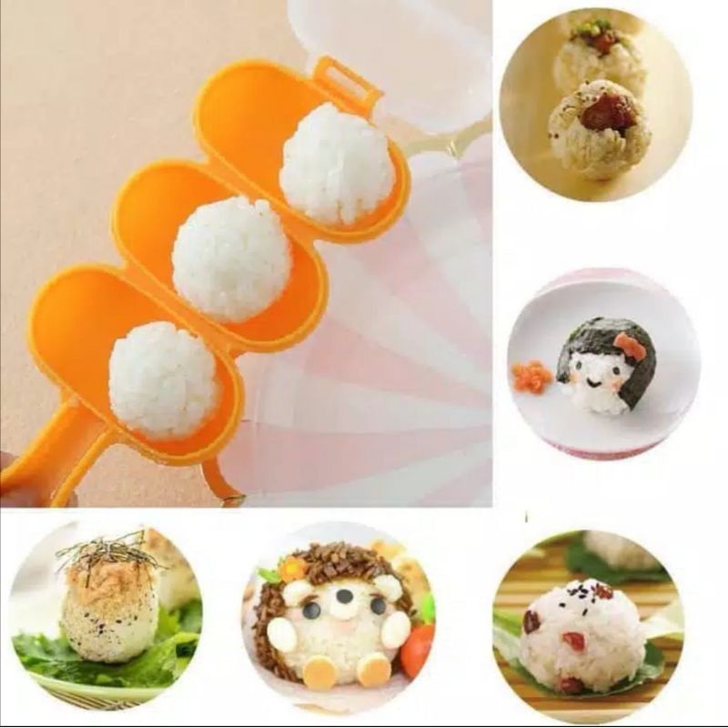 Alat Pembuat Bola Nasi Rice Ball Shaker Cetakan Nasi Bento Cetakan Nasi Bulat Bundar Bento Sushi Gratis Centong Mini
