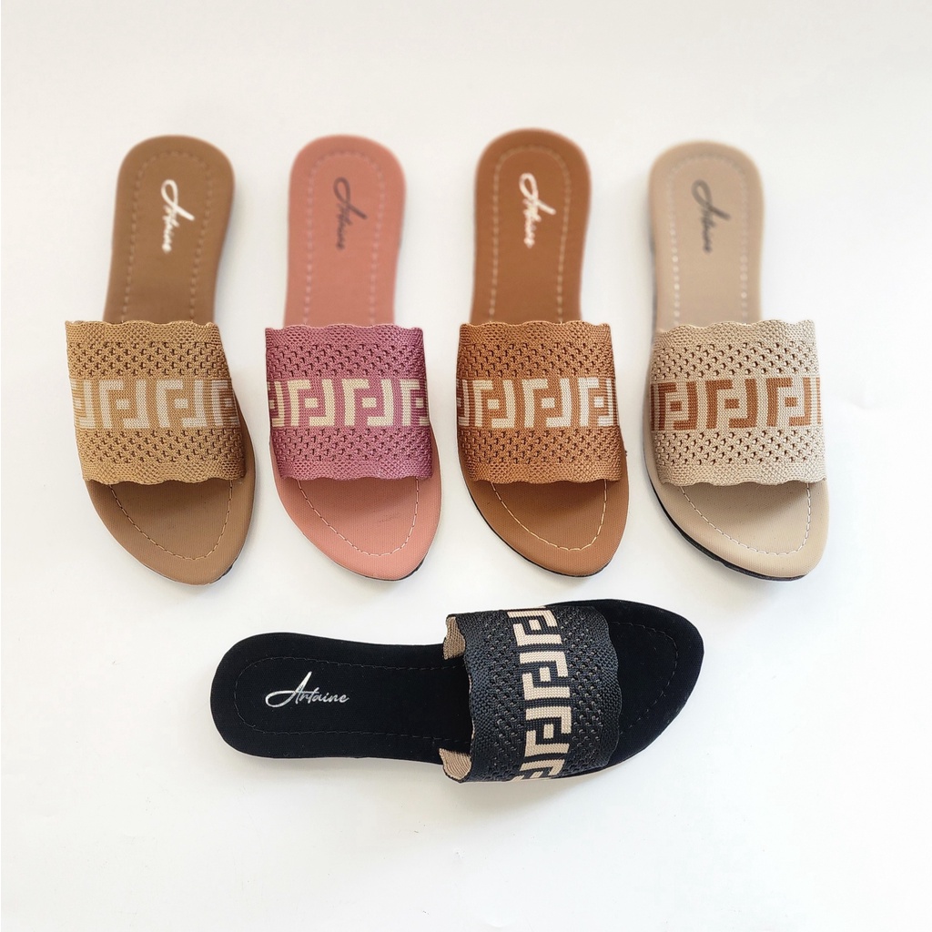 ARLAINE - Miranda sandal teplek wanita sandal slip on sandal rajut sandal anti slip sendal teplek wanita import