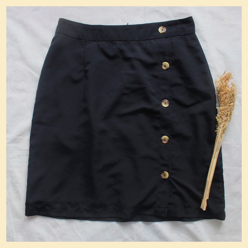 The Executive Black Midi Skirt