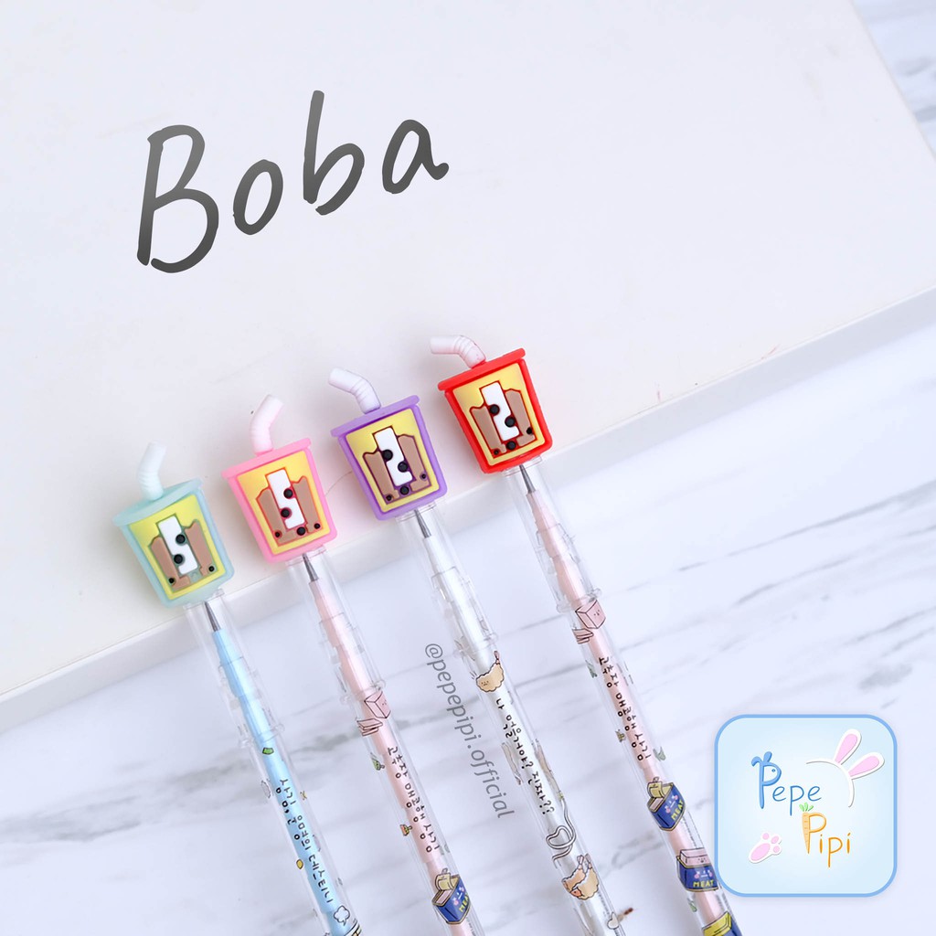 

Pensil Susun Boba Bubble Tea Peluru Bensia Benzia Pencil Isi Ulang