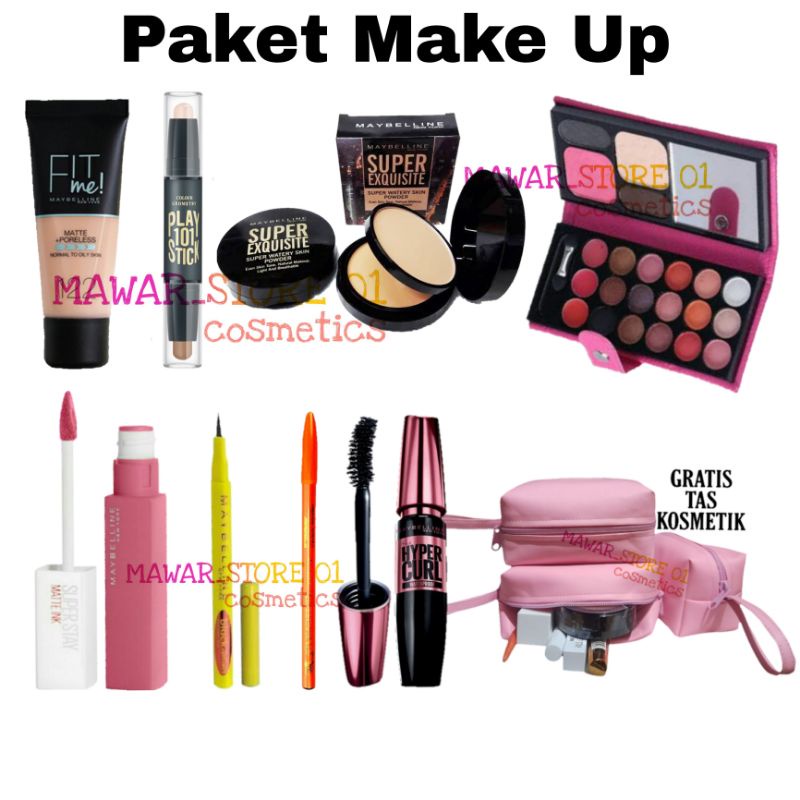 Paket Make Up Maybelline Lengkap 8 In 1 / Paket Kosmetik Maybelline / Paket Make Up