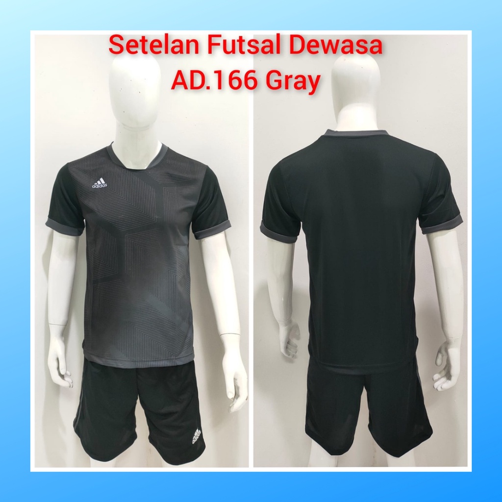 jersey futsal pria kaos sepak bola baju dan celana setelan wanita dewasa t-shirt outfit seragam jarsey kostum olahraga pakaian apparel print sport jersy soccer casual jersi suit AD166 grey